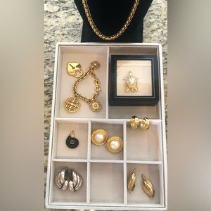 🌟GIVENCHY🌟Vintage NYC PARIS High end Jewelry Lot Chunky Gold Tone Variety